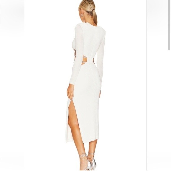 Misha Alina Slinky Jersey Cutout Midi Dress In Ivory Size 0 — image 2 of 8